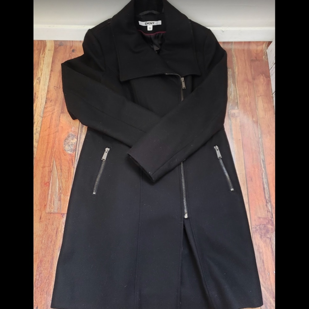 DKNY Black wool Pea Coat